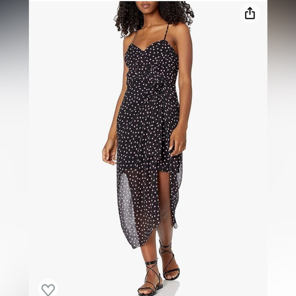 The Kooples Womens Maxi Dress In A Polka Dot Print, Black/Pink - Picture 5 of 7